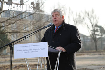 Jean-Louis Fousseret lors du lancement des travaux de l'éco-quartier Vauban à Besançon (première phase)