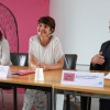 Serge Roué, de la société Fais & Geste, Christine Bresson, directrice adjointe de la Communication de Besançon, Laurence Fluttaz, vice-présidente en charge de la culture à la Région Bourgogne Franche-Comté et Jean-Louis Fousseret, maire de Besançon et président du Grand Besançon