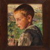 Léon Frederic (1856 – 1940)
Profil d’enfant devant Nafraiture
1895 - Huile sur toile marouflée sur panneau
Collection Charles Hack and the “Hearn 
Family Trust” © The Hearn Family Trust 
and Charles Hack 