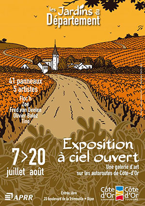 Exposition de 41 panneaux touristiques APRR cet été dans les Jardins du Département de la Côte-d'Or