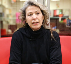 Simonetta Greggio interviewée à la Médiathèque d'Audincourt le 9 février dernier - Photo : Diversions