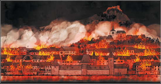 L'incendie de Salins - Photo : Christelle Muniier