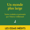 Thoreau - Un monde plus large - Le Passeur Editeur